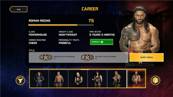 WWE2K25(与明星、传奇摔跤手进行硬核对抗)截图